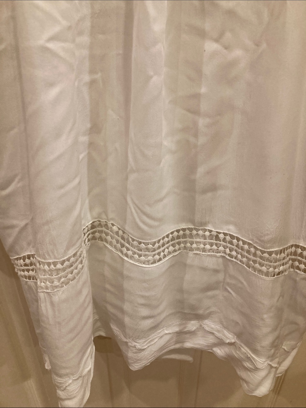 Boho White Long Sleeve Embroidered Peasant Dress - Picture 9 of 10